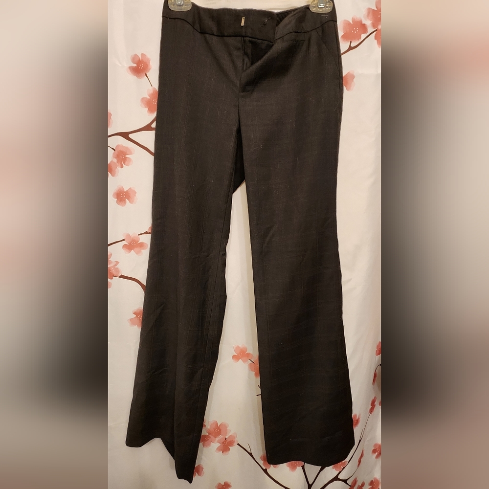 Women’s Petites Banana Republic Black Subtle Plaid Bootcut Dress Pants Size 00P